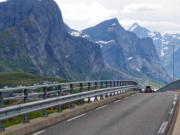 Auf dem Weg über die A10 bis nach Å i Lofoten